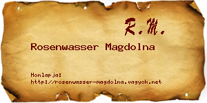 Rosenwasser Magdolna névjegykártya